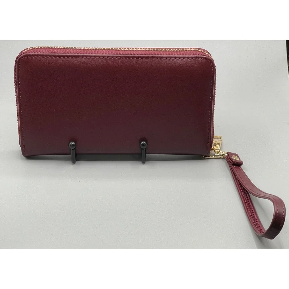 London Fog Mile Camera Crossbody Bag burgundy with matching wallet NEW